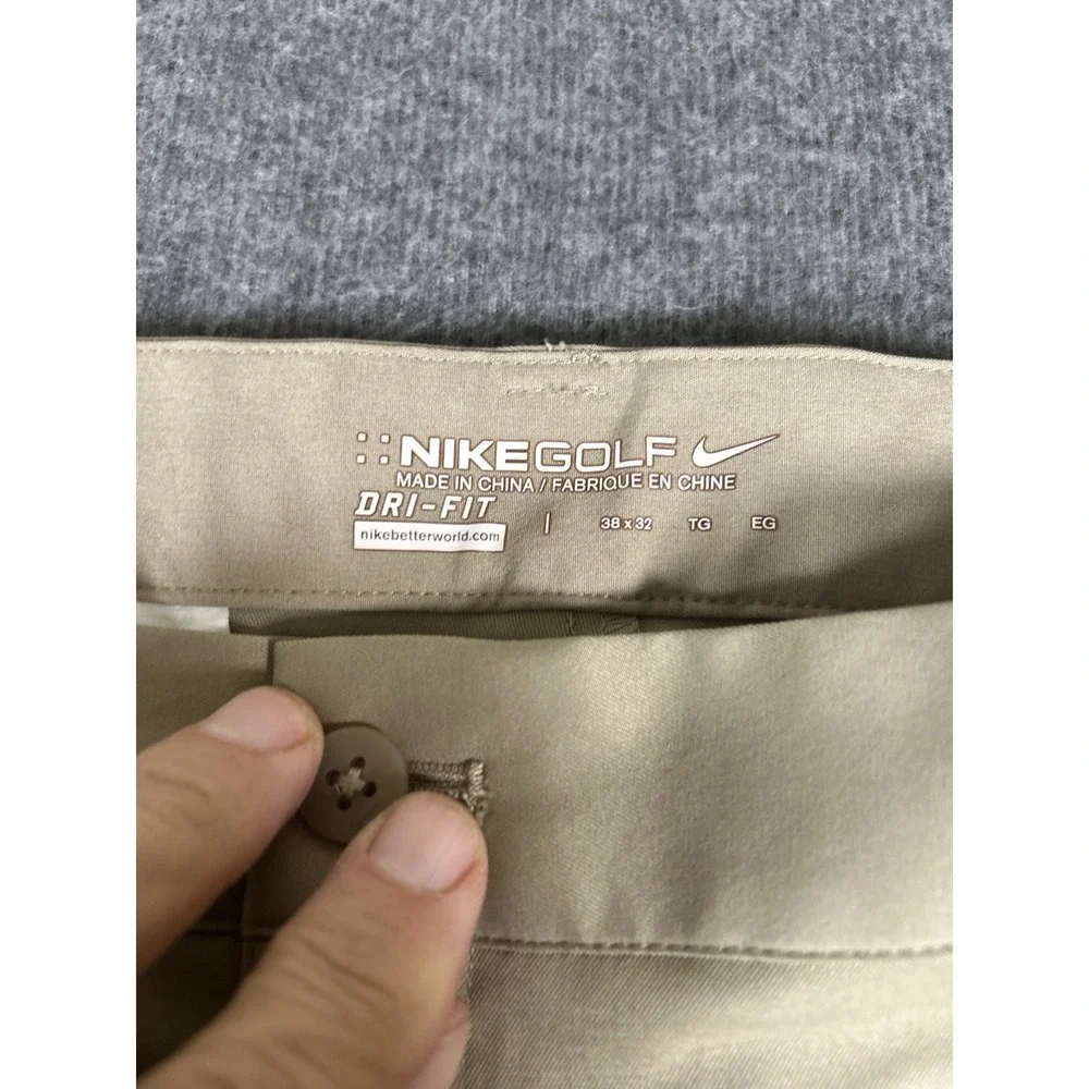 NEW Nike Golf Men's 38x32 Beige Khaki Flat Standard Fit Front Dri Fit‎ Pants